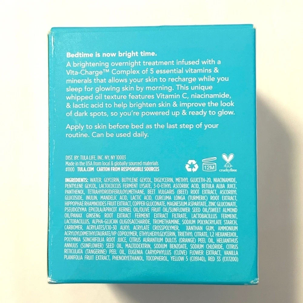 Tula Skincare Bedtime Bright Vita-Charge Overnight Treatment